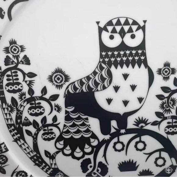 hard to find! set 3 Iittala TAIKA black white owl dinner plates 30cm cottagecore - Picture 4 of 6